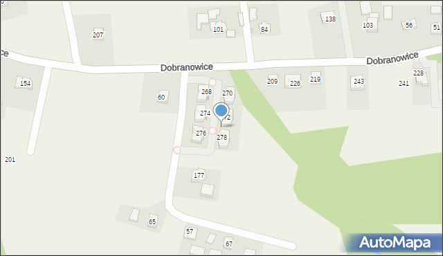 Dobranowice, Dobranowice, 278, mapa Dobranowice