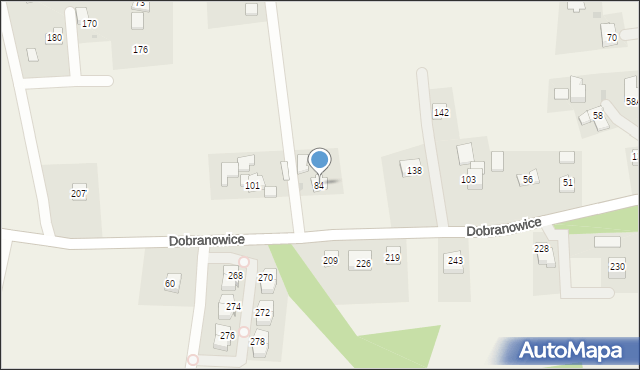 Dobranowice, Dobranowice, 84, mapa Dobranowice