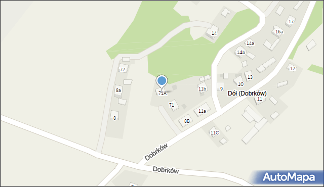 Dobrków, Dobrków, 71A, mapa Dobrków