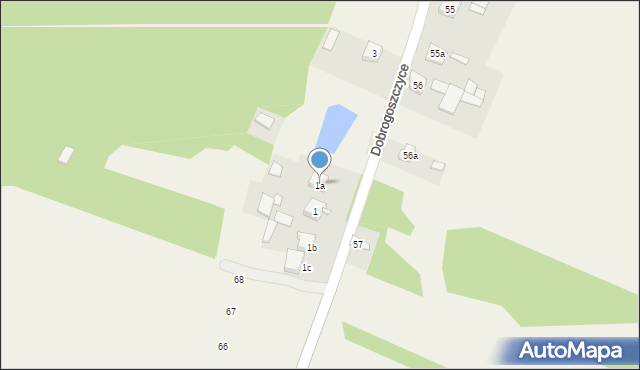 Dobrogoszczyce, Dobrogoszczyce, 1a, mapa Dobrogoszczyce