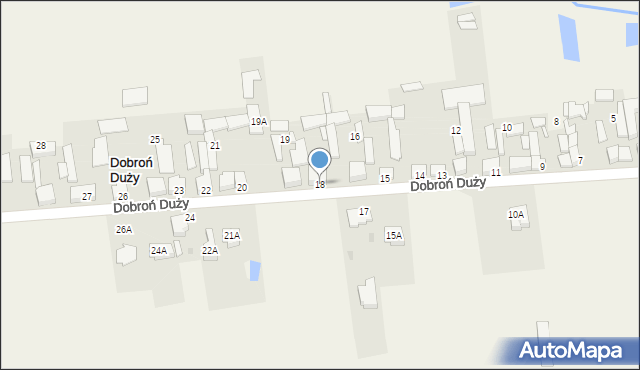 Dobroń Duży, Dobroń Duży, 18, mapa Dobroń Duży