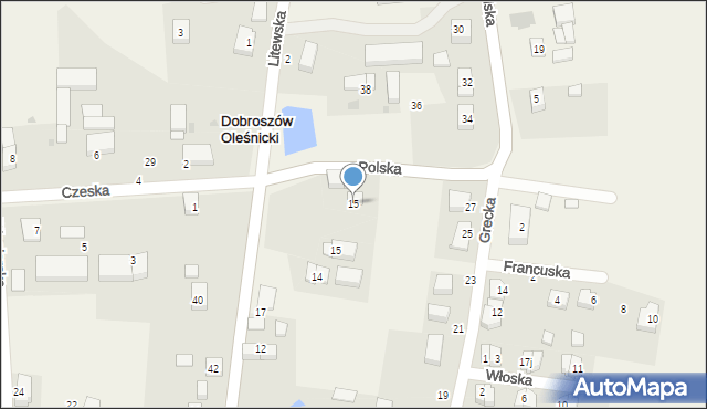 Dobroszów Oleśnicki, Dobroszów Oleśnicki, 15, mapa Dobroszów Oleśnicki
