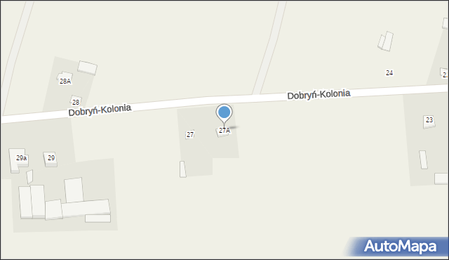 Dobryń-Kolonia, Dobryń-Kolonia, 27A, mapa Dobryń-Kolonia