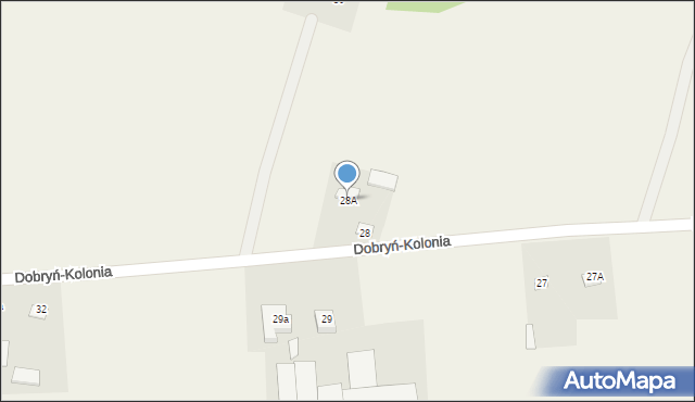 Dobryń-Kolonia, Dobryń-Kolonia, 28A, mapa Dobryń-Kolonia