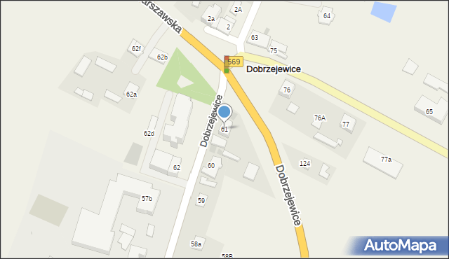 Dobrzejewice, Dobrzejewice, 61, mapa Dobrzejewice