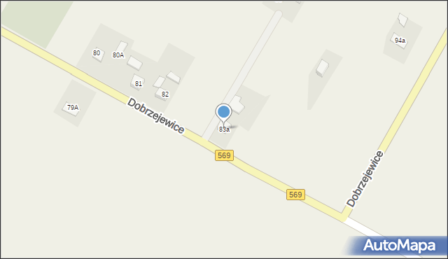 Dobrzejewice, Dobrzejewice, 83a, mapa Dobrzejewice