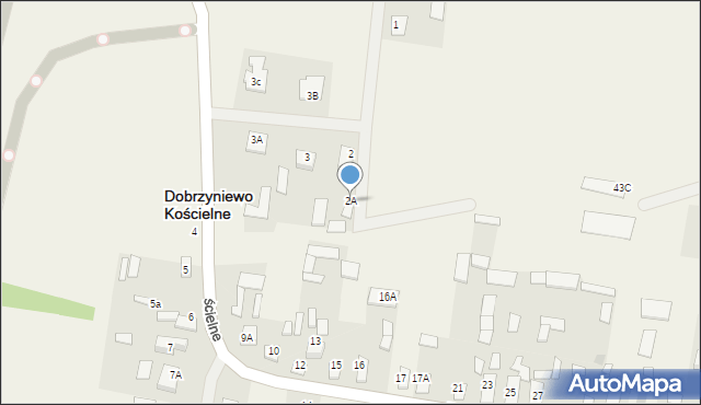 Dobrzyniewo Kościelne, Dobrzyniewo Kościelne, 2A, mapa Dobrzyniewo Kościelne