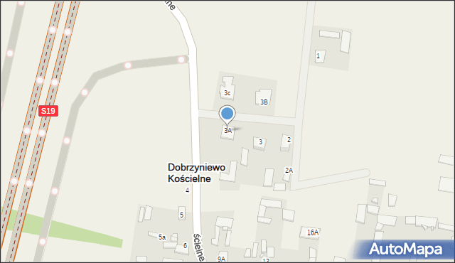 Dobrzyniewo Kościelne, Dobrzyniewo Kościelne, 3A, mapa Dobrzyniewo Kościelne