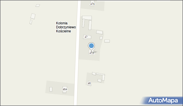 Dobrzyniewo Kościelne, Dobrzyniewo Kościelne, 47A, mapa Dobrzyniewo Kościelne