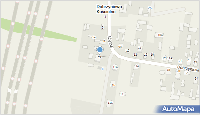 Dobrzyniewo Kościelne, Dobrzyniewo Kościelne, 7A, mapa Dobrzyniewo Kościelne