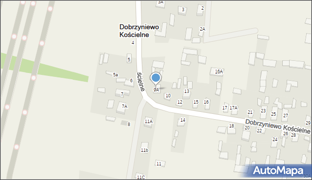 Dobrzyniewo Kościelne, Dobrzyniewo Kościelne, 9A, mapa Dobrzyniewo Kościelne