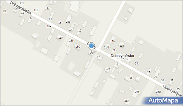 Dobrzyniówka, Dobrzyniówka, 20, mapa Dobrzyniówka