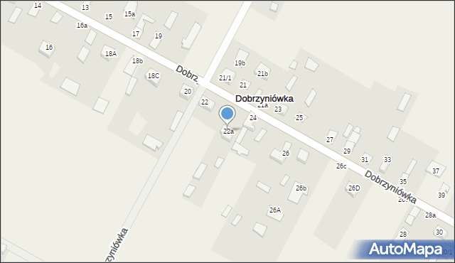 Dobrzyniówka, Dobrzyniówka, 22a, mapa Dobrzyniówka