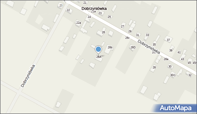 Dobrzyniówka, Dobrzyniówka, 26A, mapa Dobrzyniówka