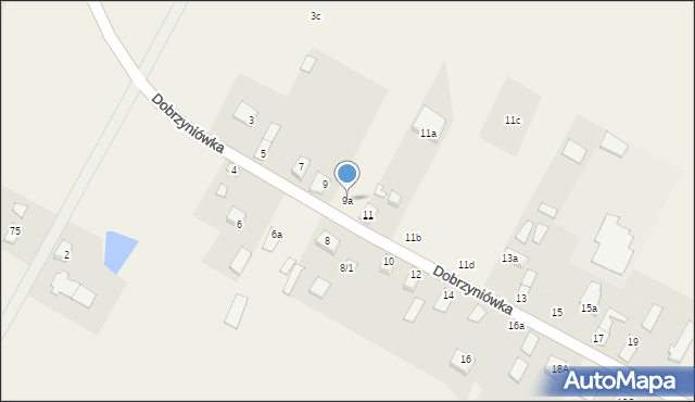 Dobrzyniówka, Dobrzyniówka, 9a, mapa Dobrzyniówka