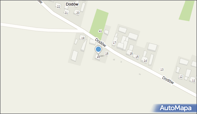 Dodów, Dodów, 43, mapa Dodów