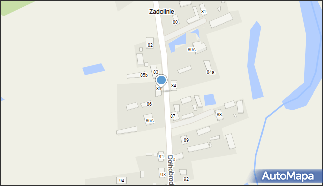 Dołhobrody, Dołhobrody, 85A, mapa Dołhobrody