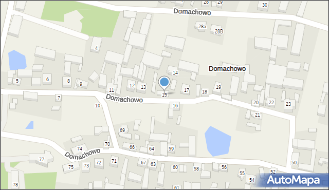 Domachowo, Domachowo, 15, mapa Domachowo