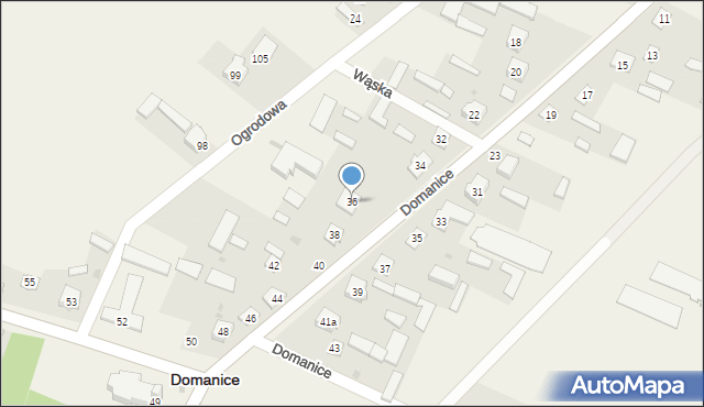 Domanice, Domanice, 36, mapa Domanice