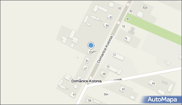 Domanice-Kolonia, Domanice-Kolonia, 51A, mapa Domanice-Kolonia