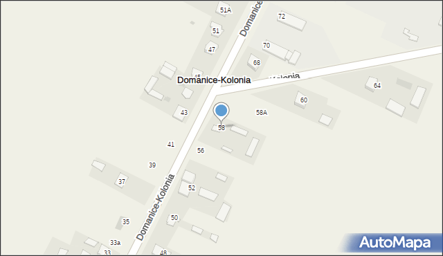 Domanice-Kolonia, Domanice-Kolonia, 58, mapa Domanice-Kolonia
