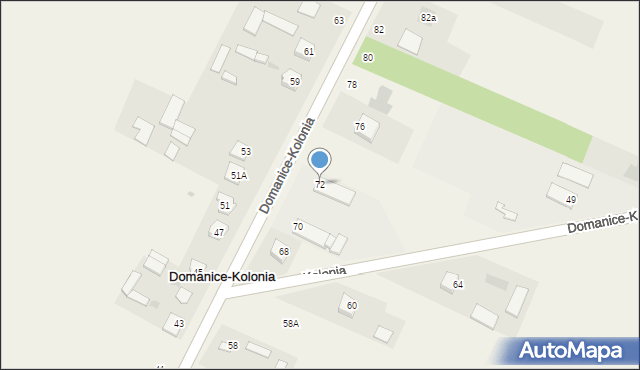 Domanice-Kolonia, Domanice-Kolonia, 72, mapa Domanice-Kolonia