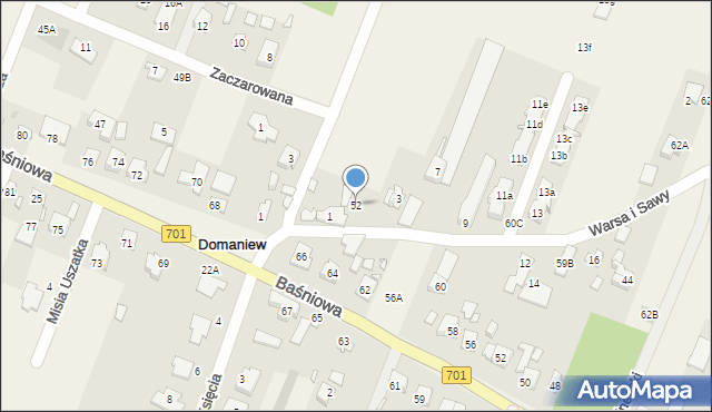 Domaniew, Domaniew, 52, mapa Domaniew