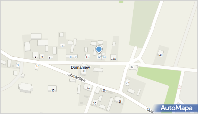 Domaniew, Domaniew, 12, mapa Domaniew