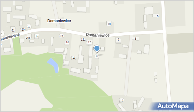 Domaniewice, Domaniewice, 11, mapa Domaniewice