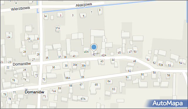 Domaniów, Domaniów, 42, mapa Domaniów