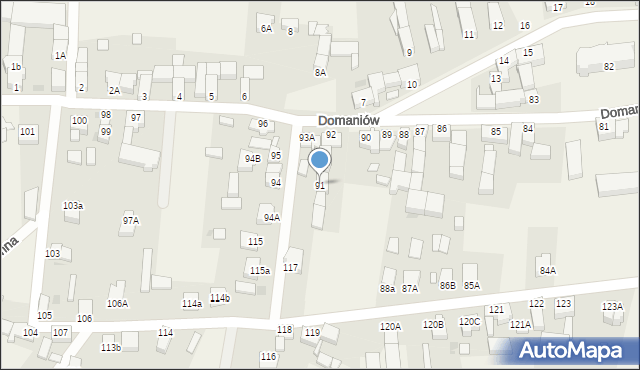 Domaniów, Domaniów, 91, mapa Domaniów