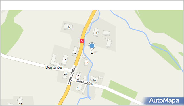 Domanów, Domanów, 11, mapa Domanów