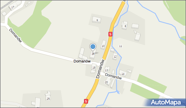 Domanów, Domanów, 16, mapa Domanów