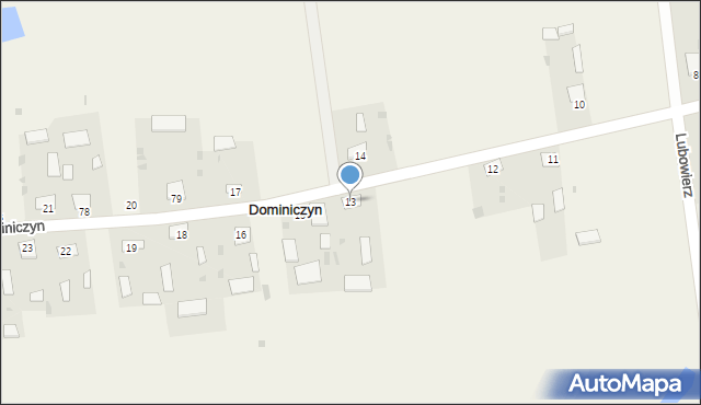 Dominiczyn, Dominiczyn, 13, mapa Dominiczyn