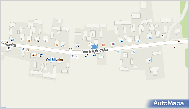 Dominikanówka, Dominikanówka, 15, mapa Dominikanówka