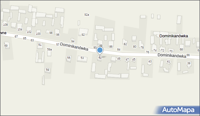 Dominikanówka, Dominikanówka, 51, mapa Dominikanówka