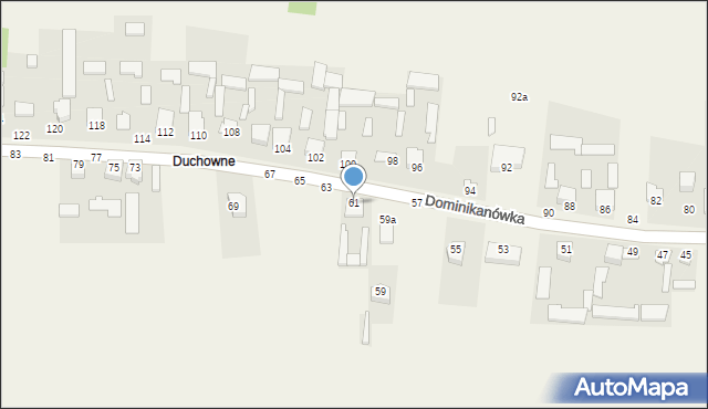 Dominikanówka, Dominikanówka, 61, mapa Dominikanówka