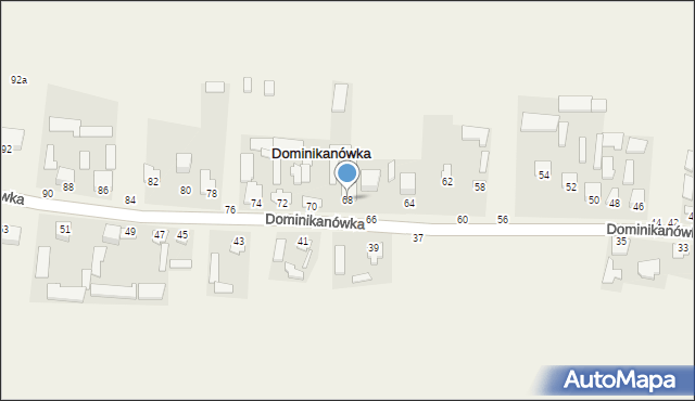 Dominikanówka, Dominikanówka, 68, mapa Dominikanówka