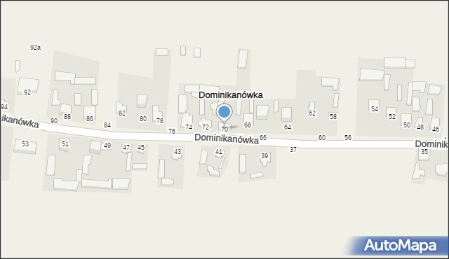 Dominikanówka, Dominikanówka, 70, mapa Dominikanówka