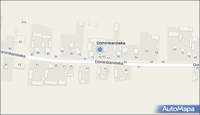 Dominikanówka, Dominikanówka, 72, mapa Dominikanówka