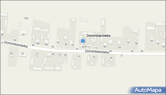 Dominikanówka, Dominikanówka, 74, mapa Dominikanówka