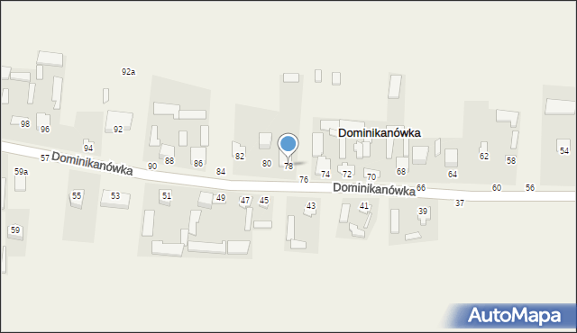 Dominikanówka, Dominikanówka, 78, mapa Dominikanówka