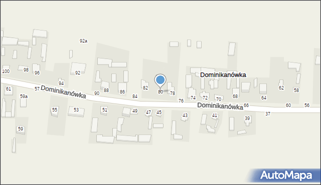 Dominikanówka, Dominikanówka, 80, mapa Dominikanówka