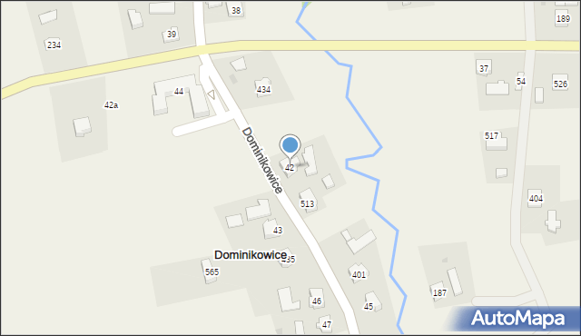 Dominikowice, Dominikowice, 42, mapa Dominikowice