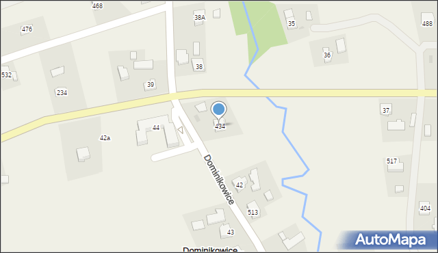 Dominikowice, Dominikowice, 434, mapa Dominikowice