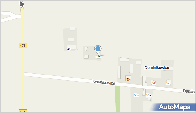 Dominikowice, Dominikowice, 49A, mapa Dominikowice