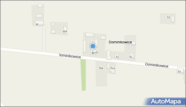 Dominikowice, Dominikowice, 50, mapa Dominikowice