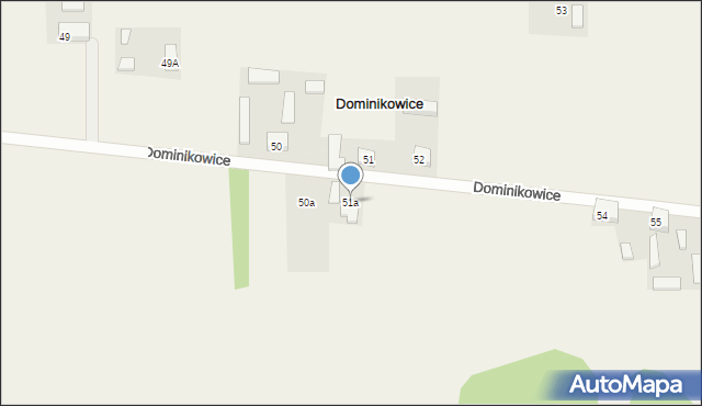 Dominikowice, Dominikowice, 51a, mapa Dominikowice