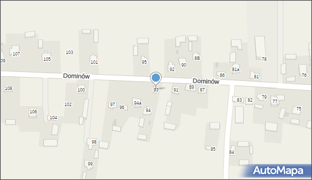 Dominów, Dominów, 93, mapa Dominów