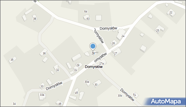 Domysłów, Domysłów, 28, mapa Domysłów